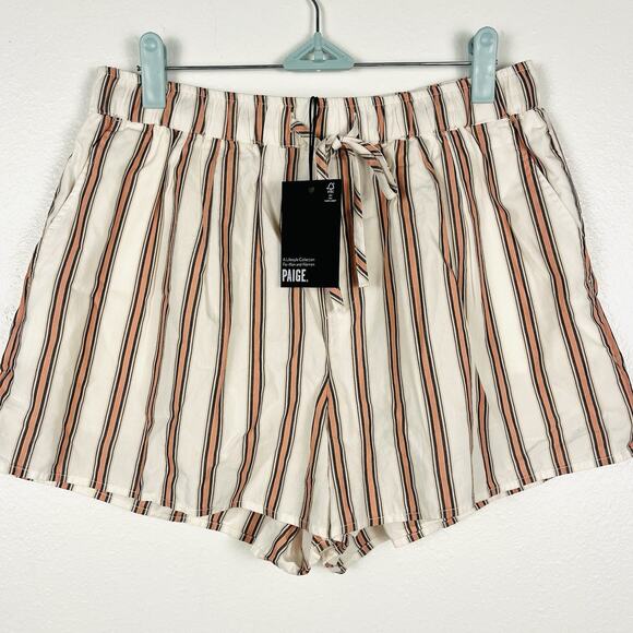 NWT Paige Striped Drawstring Pull-On Elastic Waist Casual Lure Shorts Small - Picture 2 of 5